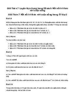 Giải Toán 7 Luyện tập chung trang 56 | Kết nối tri thức