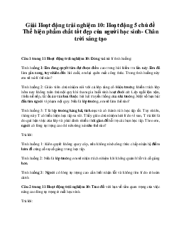 Giải Hoạt động trải nghiệm 10: Hoạt động 5 chủ đề 1 Chân Trời Sáng Tạo
