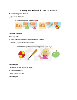 Family and Friends 3 Unit 1 Lesson 4