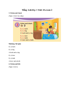 Tiếng Anh lớp 1 Unit 4 Lesson 2 | Global Success