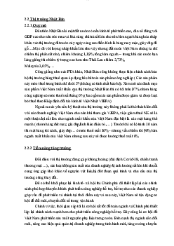 Thị trường Nhật Bản những năm gần đây