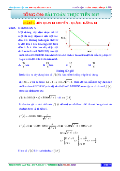 Tuyển tập và giải chi tiết các bài toán thực tiễn trong đề thi thử – Trần Văn Tài