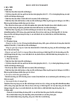 Bài 19: Dẫn xuất halogen | Giáo án Hóa 11 Kết nối tri thức