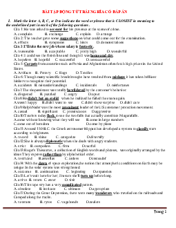 Bài tập từ đồng nghĩa - trái nghĩa(có đáp án)