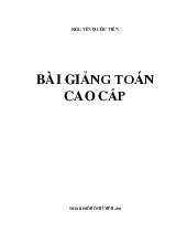 Bài giảng toán cao cấp | Trường Đại học Bách Khoa Hà Nội