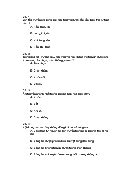 Trắc nghiệm Khoa học tự nhiên 7  Bài 9: Sự truyền âm| Cánh diều
