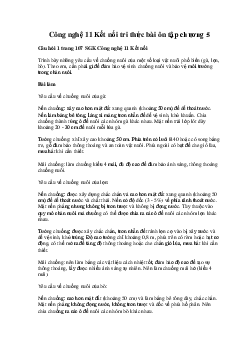 Công nghệ 11 Kết nối tri thức bài ôn tập chương 5