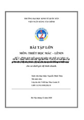 Quan điểm của chủ nghia Mác – Lênin về mối quan hệ giữa vật chất và ý thức. Và sự vận dụng của Đảng ta hiện nay | Bài tập lớn môn Triết học Mác Lê nin