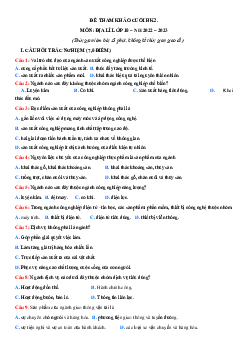 Đề thi học kì 2 lớp 10 môn Địa lí Kết nối tri thức năm 2023 - Đề 3