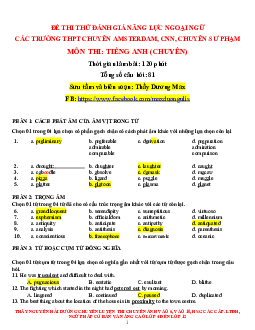 Đề Thi Thử Đánh Giá Năng Lực Ngoại Ngữ Các Trường Thpt Chuyên Amsterdam, Cnn, Chuyên Sư Phạm Môn Thi Tiếng Anh (chuyên)