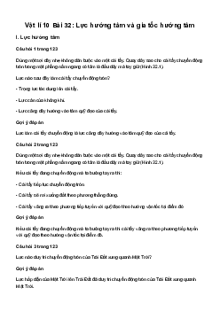 Giải Vật lí 10 Bài 32: Lực hướng tâm và gia tốc hướng tâm | Kết Nối Tri Thức