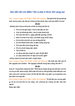 Soạn bài Đọc kết nối chủ điểm: Thơ ca | SGK Ngữ Văn 9 Chân trời sáng tạo (Tập 1)