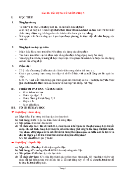 Giáo án Khoa học tự nhiên 8 Bài 22: Tác dụng của dòng điện | Cánh diều
