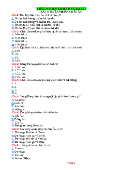 TOP 250 câu trắc nghiệm Sử Địa 7 theo từng bài học (có đáp án)