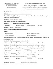 Đề minh họa Tiếng Anh 2025 thi tốt nghiệp THPT Bộ GD&ĐT có đáp án
