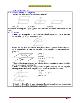 Bài tập trắc nghiệm hai mặt phẳng song song (có đáp án)