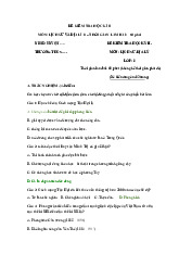 Đề thi học kỳ 2 môn Lịch sử & Địa Lý lớp 8 năm học 2024 - 2025 - Đề số 2 | Bộ sách Chân trời sáng tạo