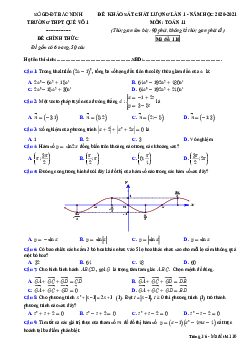 Đề khảo sát chất lượng lần 1 Toán 11 năm 2020 – 2021 trường Quế Võ 1 – Bắc Ninh