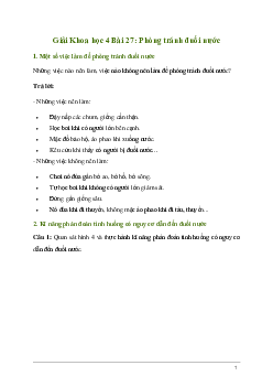 Giải Khoa học lớp 4 Bài 27: Phòng tránh đuối nước | Kết nối tri thức