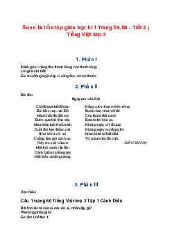 Soạn bài Ôn tập giữa học kì 1 Trang 59, 60 - Tiết 2 | Tiếng Việt lớp 3 Cánh diều