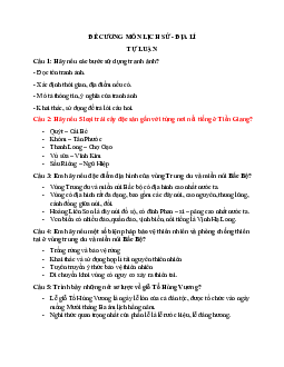 Đề cương ôn tập học kì 1 môn Lịch sử - Địa lí 4 sách Cánh diều