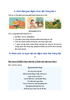 Bài 3: Nghệ nhân Bát Tràng trang 32 SGK Tiếng Việt lớp 3 Chân trời sáng tạo
