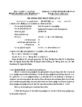 Đề cương môn quản lý công nghiệp- Trường Đại học bách khoa - Đại học đà nẵng.