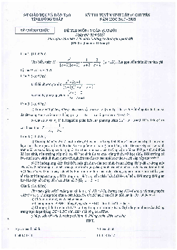 Đề tuyển sinh vào 10 chuyên môn Toán cơ sở năm 2017 – 2018 sở GD&ĐT Đồng Tháp