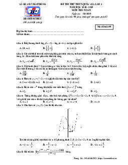Đề thi thử Toán THPTQG 2019 lần 2 trường chuyên Trần Phú – Hải Phòng