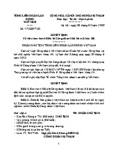 Quyết Định 174/QĐ-TLĐ: Ban Hành Điều Lệ Công Đoàn Việt Nam Khóa XII. Môn Pháp luật lao động | Đại học Trường Đại học Phenika.