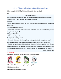 Giải SGK môn Tiếng Việt lớp 2 - Bài 1: Chuyện bốn mùa | Chân trời sáng tạo