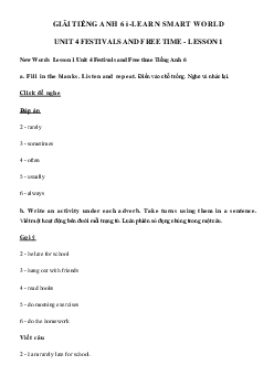 Tiếng Anh lớp 6 Unit 4 lesson 1 - Smart World