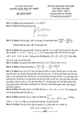 Đề chọn học sinh giỏi Toán 12 năm 2024 – 2025 trường Quốc Học Quy Nhơn – Bình Định