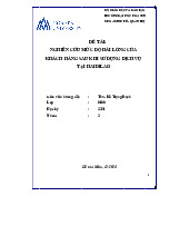 Đề tài: Nghiên cứu mức độ hài lòng của Khách hàng sau khi sử dụng dịch vụ Tại haidilao | Khóa luận tốt nghiệp | Trường Đại học Công Nghiệp Thành phố Hồ Chí Minh