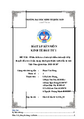 Phân tích ưu và nhược điểm của một số lý thuyết đầu tư và vận dụng đánh giá chính sách đầu tư củaViệt Nam giai đoạn 2018-2020 | Môn Kinh tế đầu tư - Đại học Kinh Tế Quốc Dân