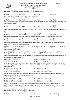 Đề giữa kỳ 2 Toán 12 năm 2022 – 2023 trường THPT Gia Định – TP HCM