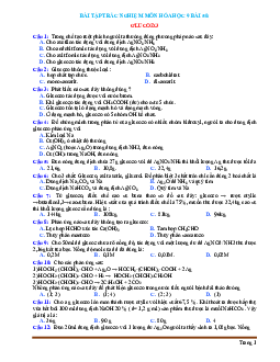 Bài tập trắc nghiệm môn hóa học 9 bài 50 Glucozơ (có đáp án)