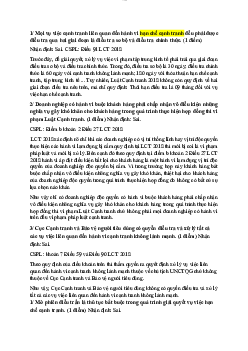 Câu hỏi bài tập nhận định đúng sai môn Luật Cạnh tranh có lời giải