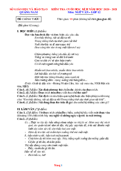 Đề thi HK2 môn Văn 12 Sở GD Quảng Nam 2020-2021 (có đáp án)