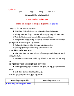 Giáo án Toán 2 sách Chân trời sáng tạo (cả năm) | Tuần 21 | Tiết 4