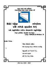 Nhà quản trị Hoàng Nam Tiến - Môn quản trị học - Đại Học Kinh Tế - Đại học Đà Nẵng