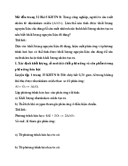 Giải Khoa học tự nhiên 8 bài 5: Tính theo phương trình hóa học | Cánh diều