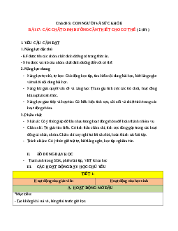 Giáo án Khoa học lớp 4 Bài 17 | Cánh diều