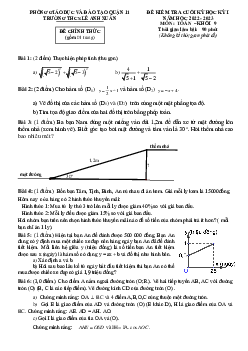 Đề cuối học kỳ 1 Toán 9 năm 2022 – 2023 trường THCS Lê Anh Xuân – TP HCM