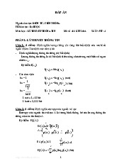 Bài tập và gợi ý giải môn học Lý thuyết thông tin