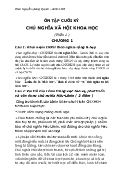 Đề cương ôn tập cuối kỳ môn Chủ nghĩa xã hội khoa học