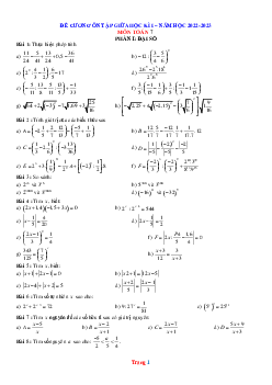 Đề cương ôn tập học kì 1 toán lớp năm 2022-2023