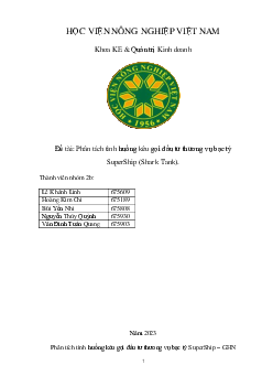 Phân tích tình huống kêu gọi đầu tư thương vụ bạc tỷ SuperShip (Shark Tank) | Học viện Nông nghiệp Việt Nam