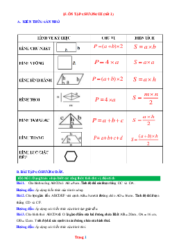 Phương pháp giải bài tập ôn chương 3 Các hình phẳng trong thực tiễn Toán 6 Chân trời sáng tạo