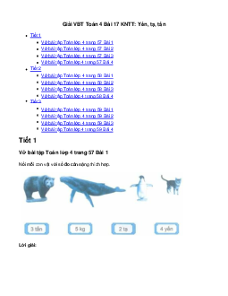 Vở bài tập Toán lớp 4 trang 57 Bài 17: Yến, tạ, tấn Kết nối tri thức